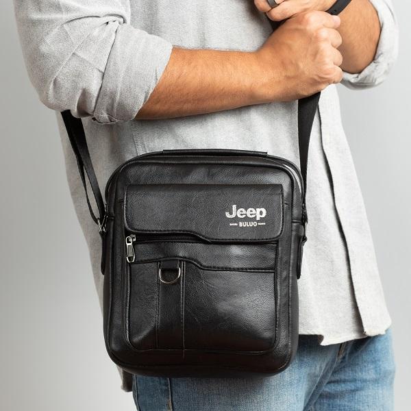شنطة كروس رجالي جلد مستورد  Jeep Cross Bag
