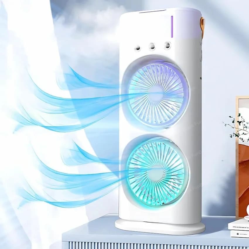 مروحة وفواحة 2×1 مع ريموت وإضاءة LED