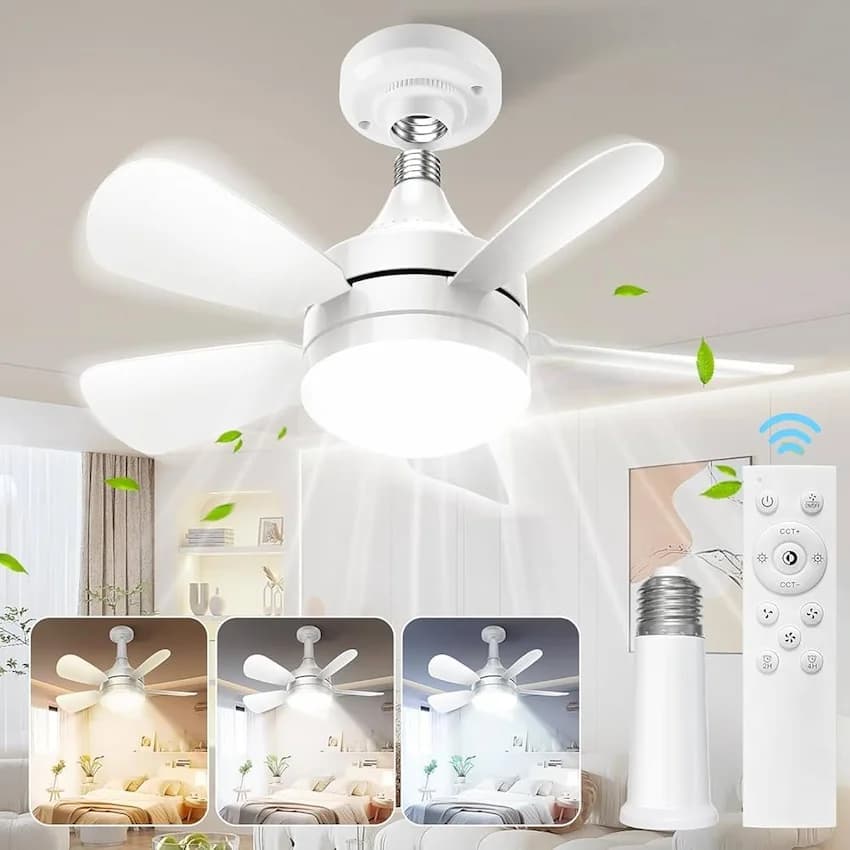 مروحة × كشاف LED بالريموت