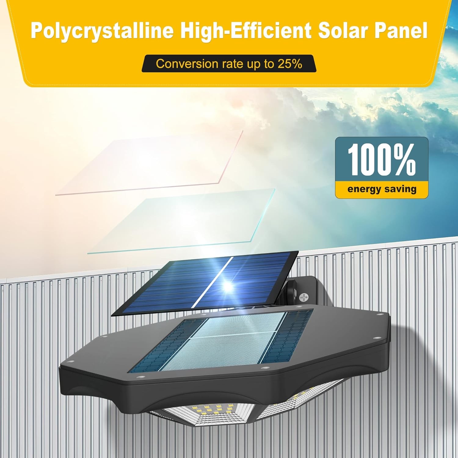 كشاف الطاقة الشمسية الخارجي الدائري - Solar Sensor Light