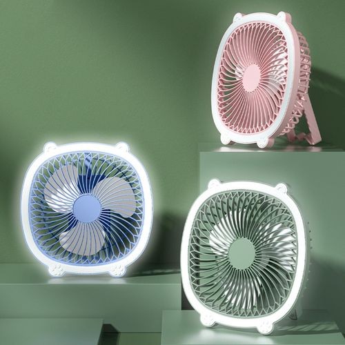 مروحة USB بإعادة شحن + كشاف LED