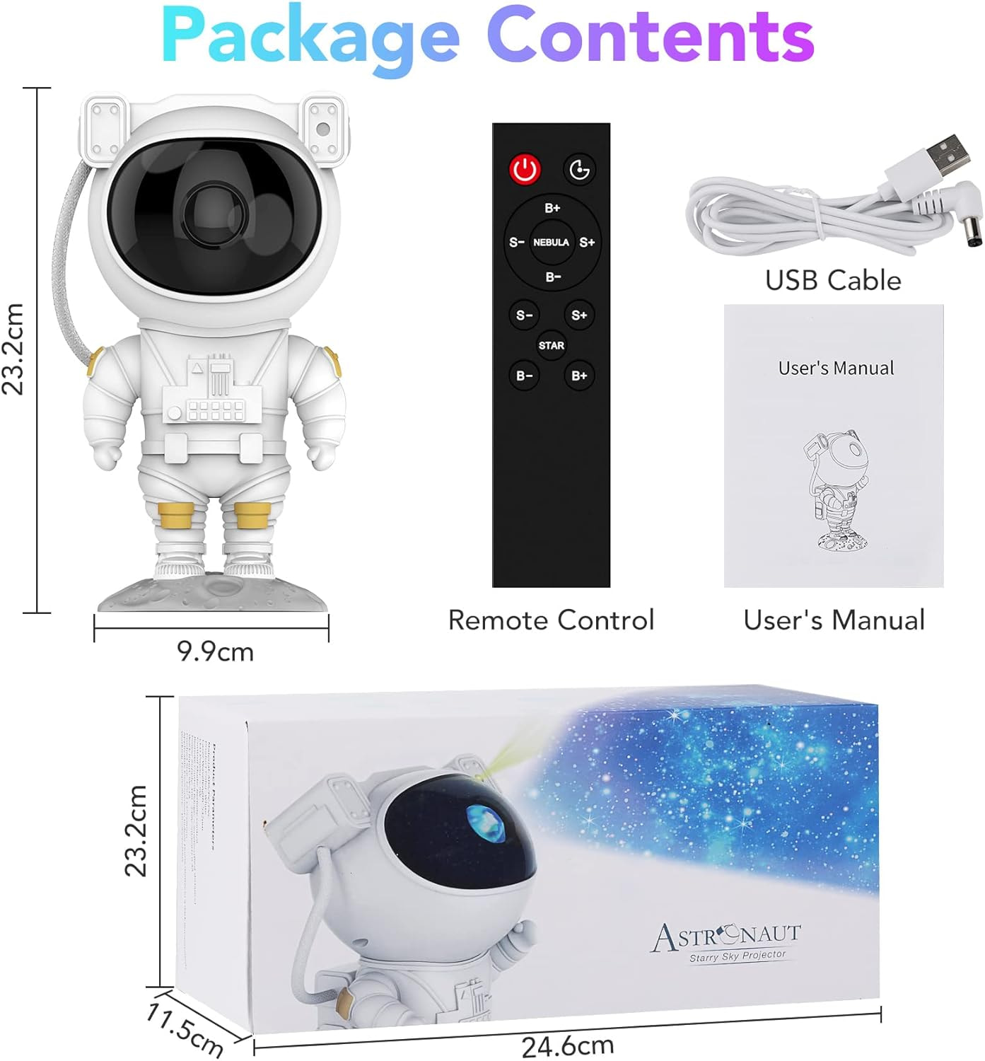 بروجكتور رائد الفضاء لعرض النجوم والمجرة Astronaut Galaxy Projector