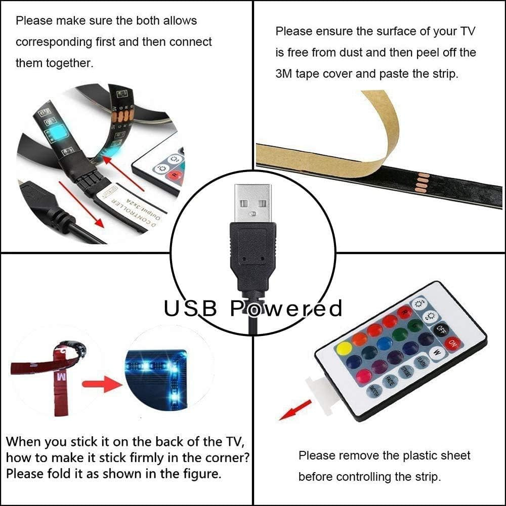 شريط ليد إضاءة متعدد الألوان مع ريموت وتحكم USB – بطول 3 متر