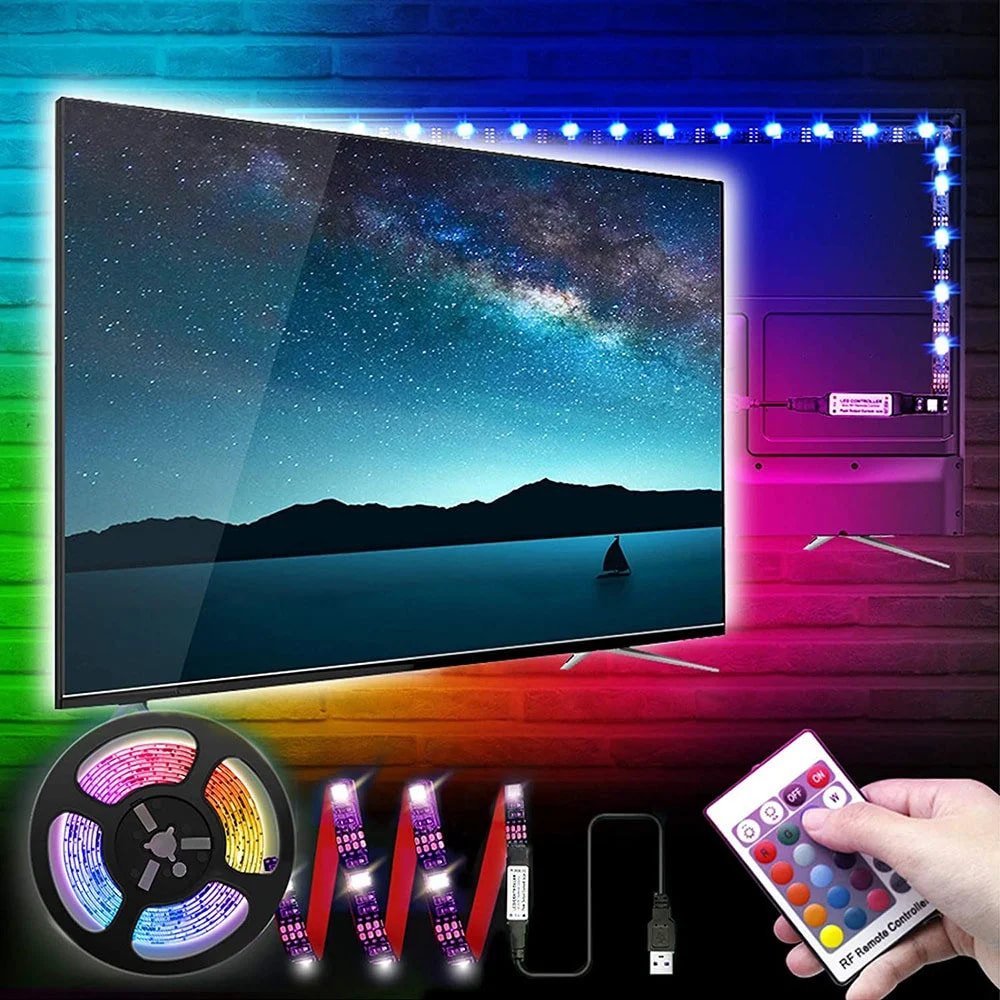شريط ليد إضاءة متعدد الألوان مع ريموت وتحكم USB – بطول 3 متر