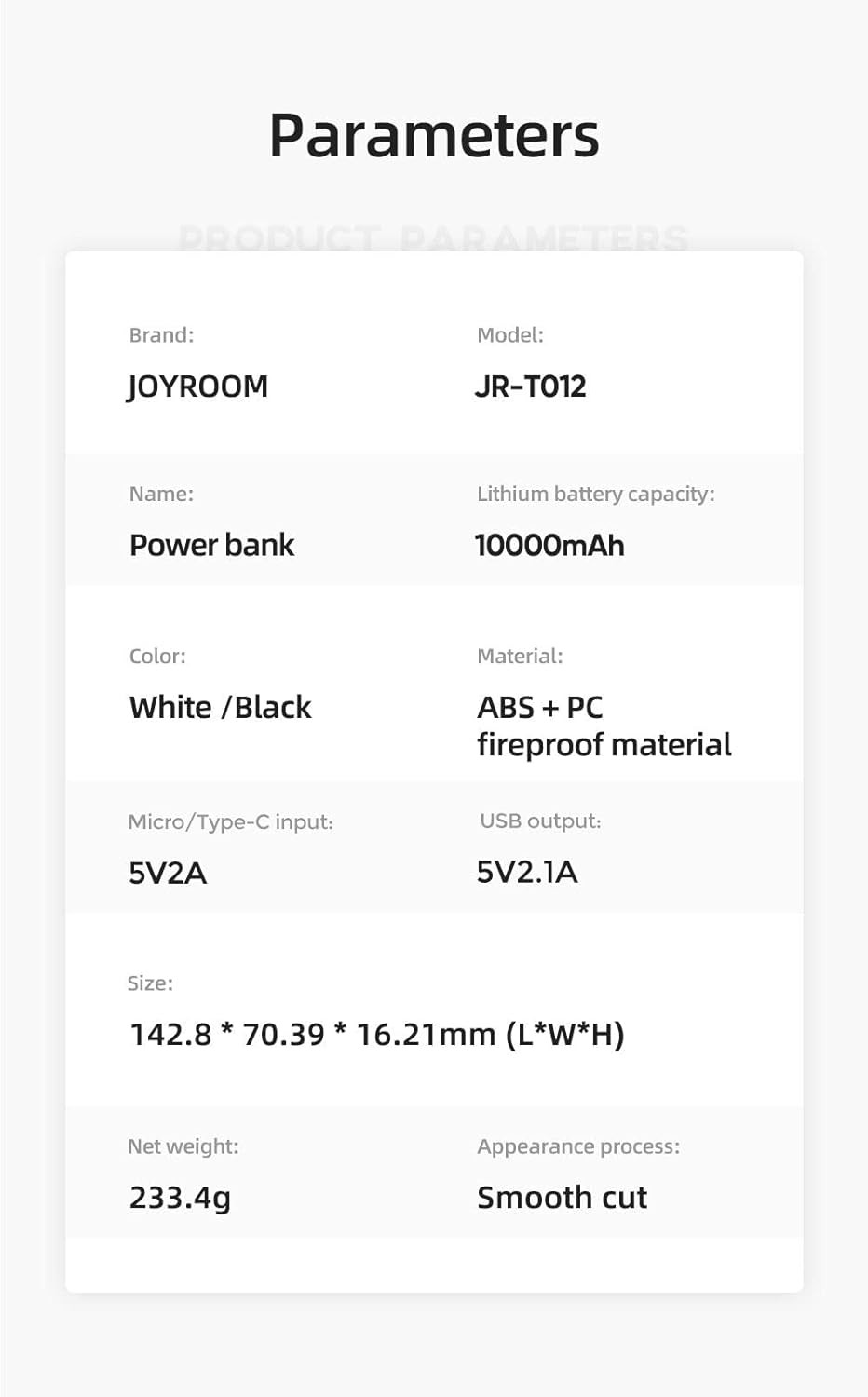 باور بانك Joyroom T012 شحن سريع 10000mAh