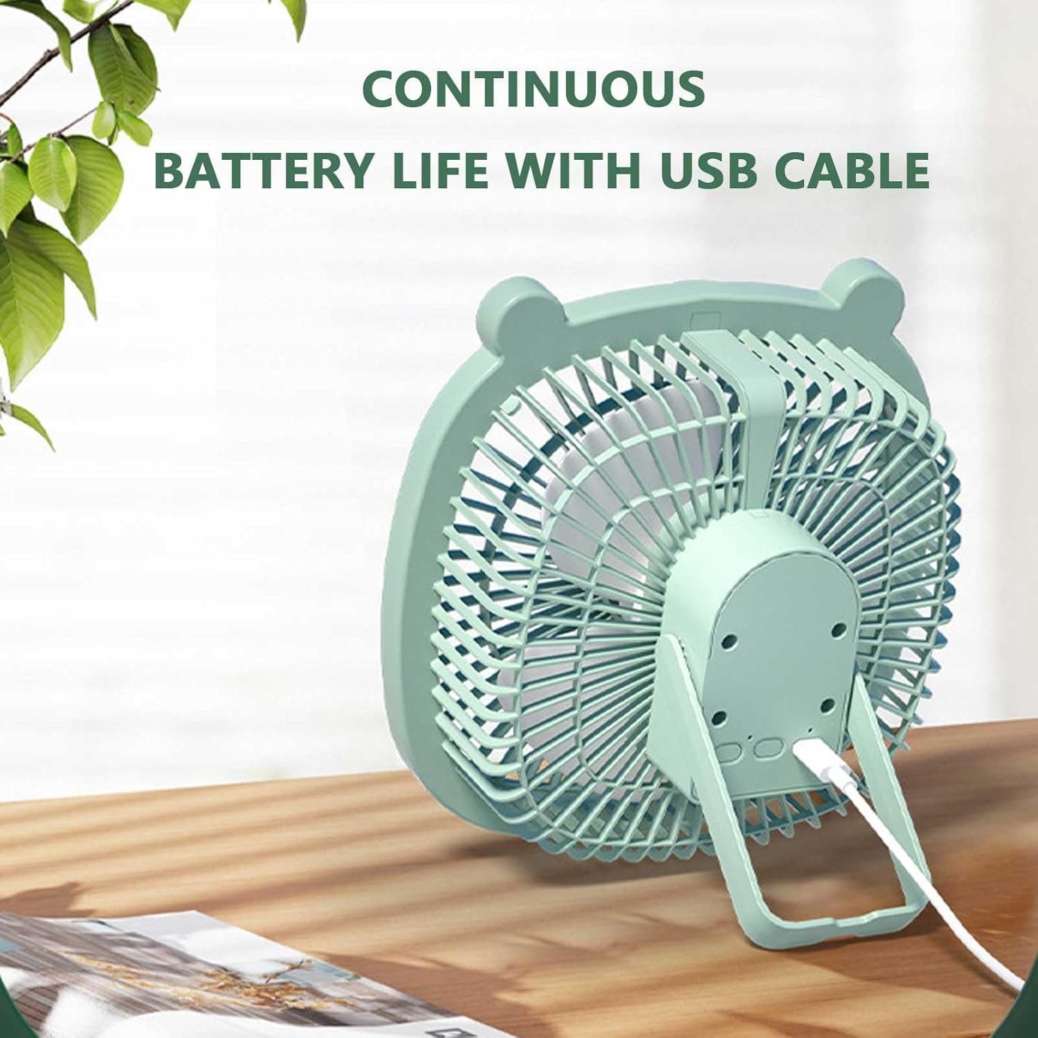 مروحة USB بإعادة شحن + كشاف LED
