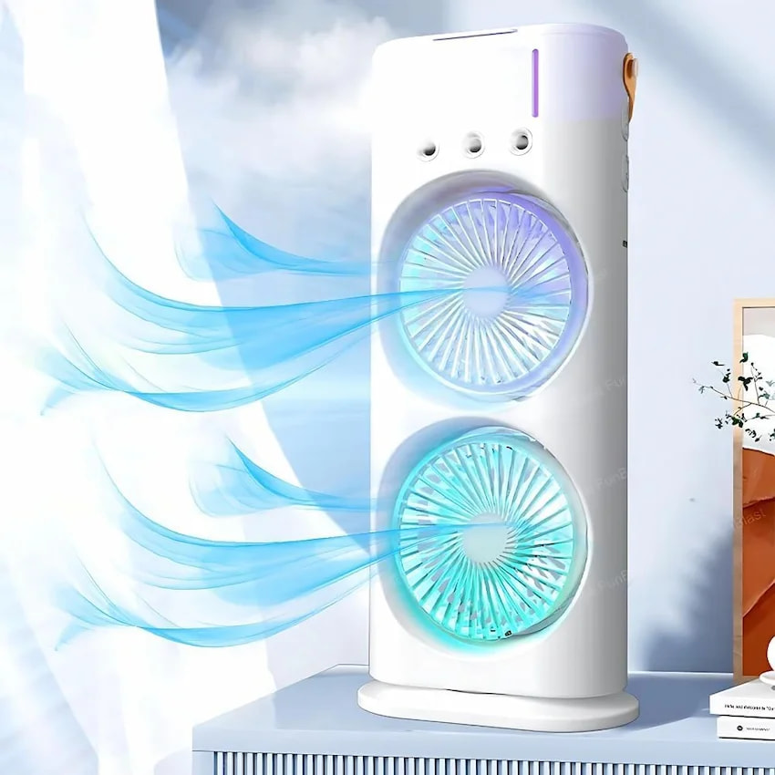 مروحة وفواحة 2×1 مع ريموت وإضاءة LED