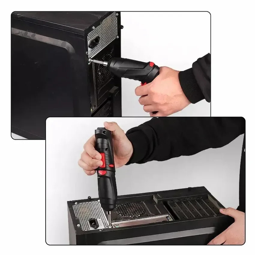 مفك وشنيور كهربائي صغير مع شنطة أدوات – شحن USB